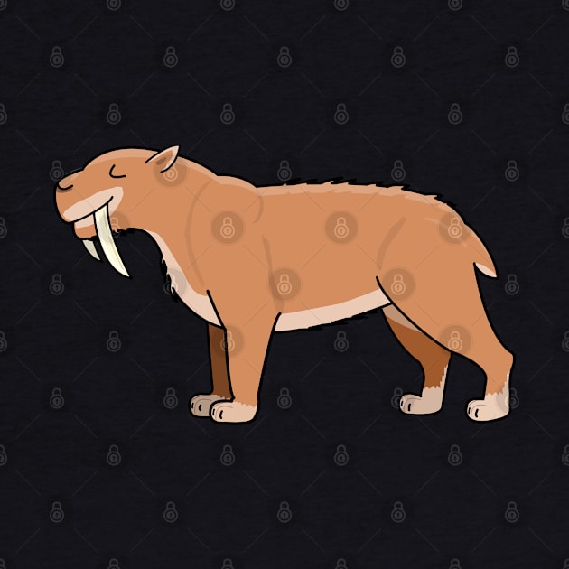 Saber-tooth Tiger - Cute cartoon Smilodon by MorvernDesigns